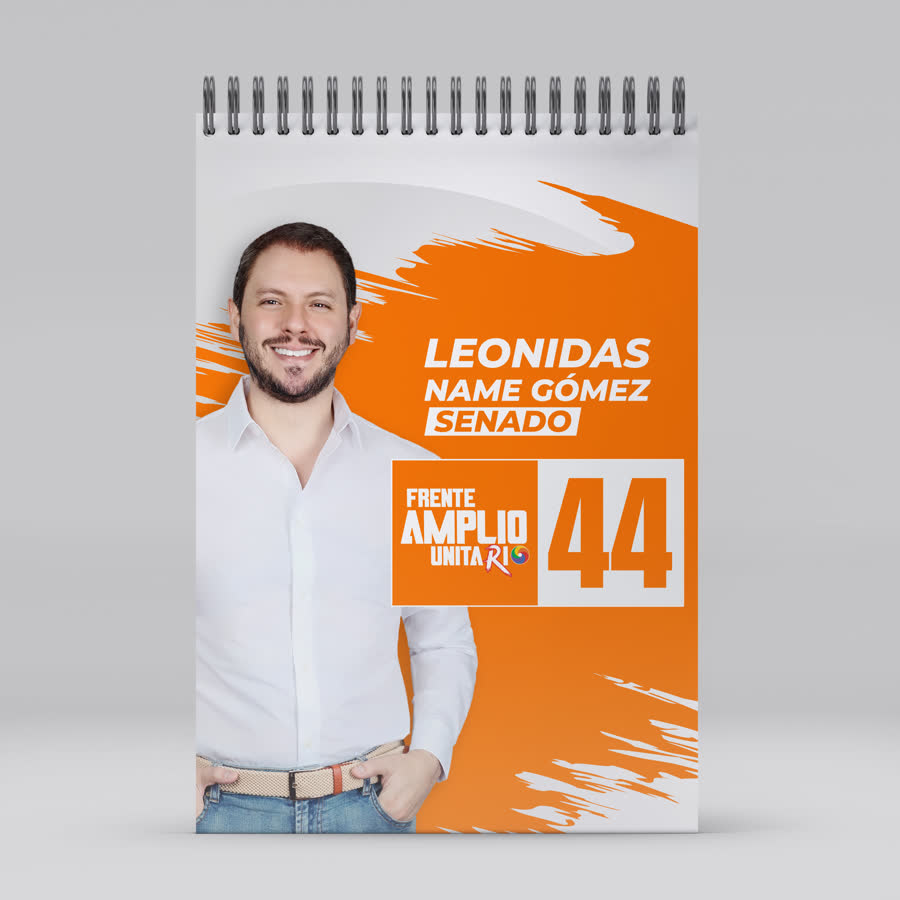 Mockup de libreta promocional de campaña