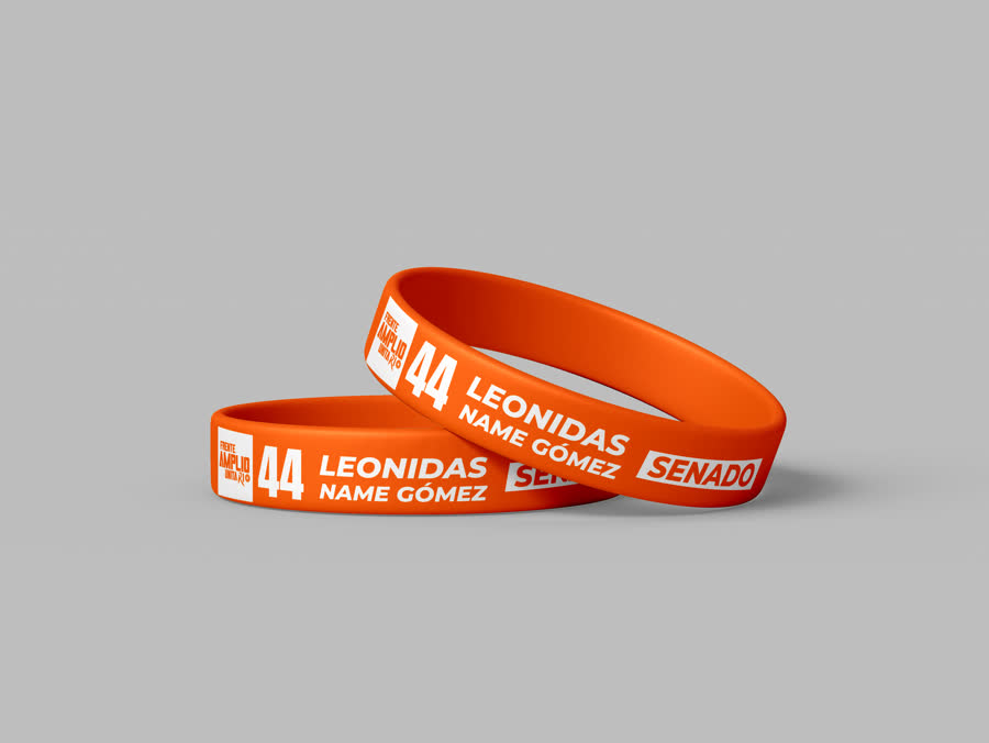 Mockup de manillas de silicona de campaña